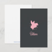 Flying Pig Believe Flat Note Card Mitteilungskarte (Vorne/Hinten)