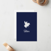 Flying Pig Believe Flat Note Card Mitteilungskarte (Vorderseite/Rückseite Beispiel)