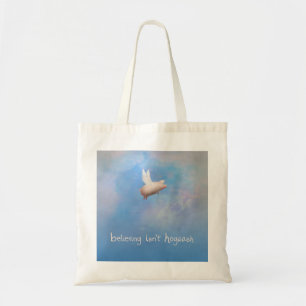 Flying Pig-Believing Isn't Hogwash Tragetasche