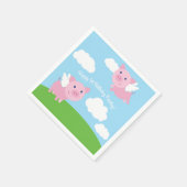 Flying Pig Birthday Party Serviette (Ecke)