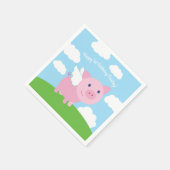 Flying Pig Birthday Party Serviette (Ecke)