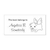 Flying Pig-Buchzeichen Gummistempel (Prägung)