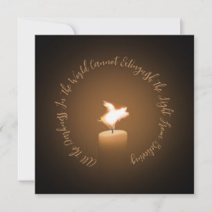 Flying Pig Candle Flame Flat Greeting Card Karte