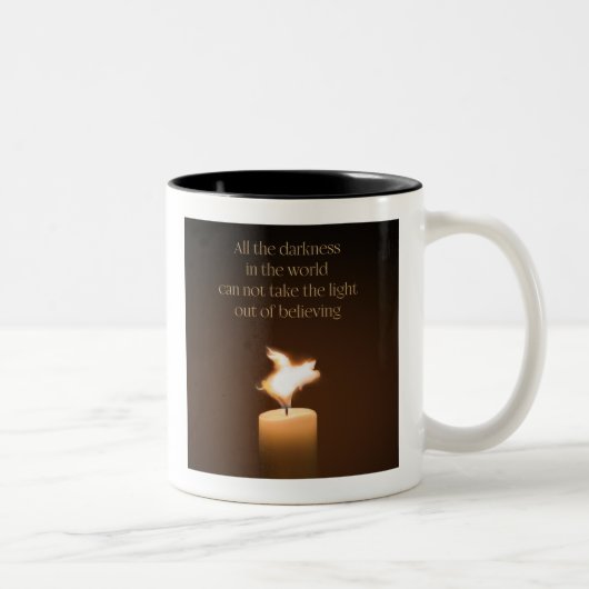Flying Pig Candle Flame Zweifarbige Tasse (Rechts)