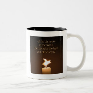 Flying Pig Candle Flame Zweifarbige Tasse