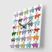 flying pig clock quadratische wanduhr (Winkel)