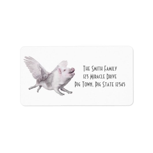Flying Pig Creative Address Labels beim Fliegen vo Adressaufkleber (Vorne)