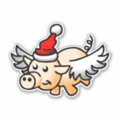 Flying Pig Custom Cut Vinyl Sticker (Vorderseite)
