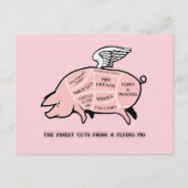 Flying Pig Cut Diagramm Postkarte (Vorderseite)