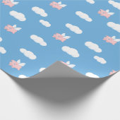 Flying Pig Cute Piglet with Wings Pattern Geschenkpapier (Ecke)