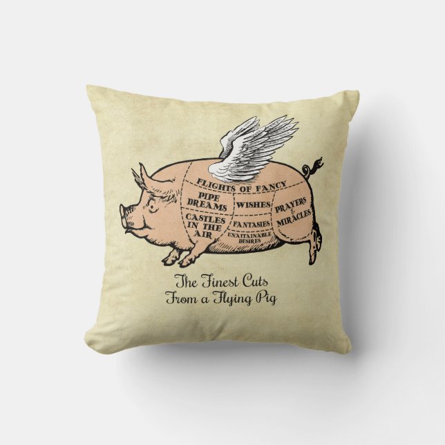 Flying Pig Cuts Kissen (Vorderseite)