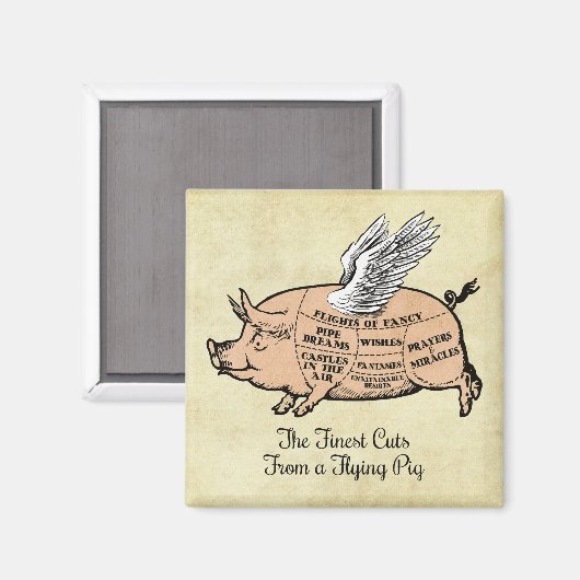 Flying Pig Cuts Magnet (Vorderseite/Rückseite)