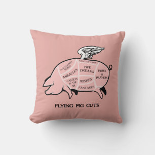 Flying Pig Cuts Pillow Kissen