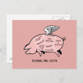 Flying Pig Cuts Postkarte (Vorne/Hinten)