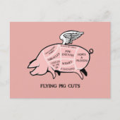 Flying Pig Cuts Postkarte (Vorderseite)
