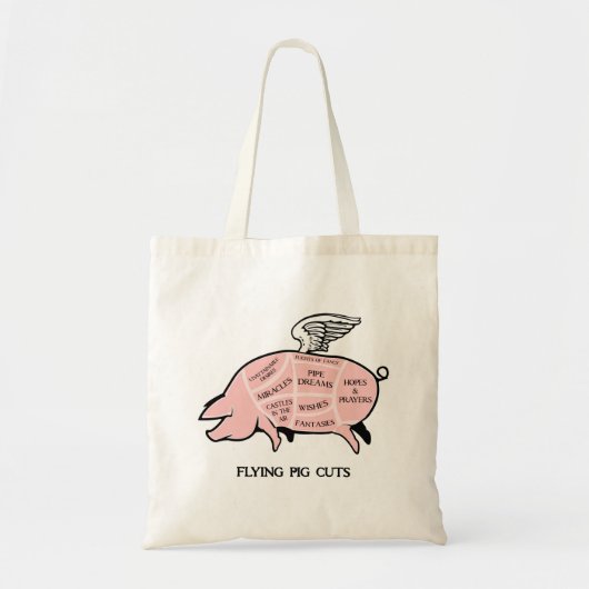 Flying Pig Cuts Tote Bag Tragetasche (Vorne)
