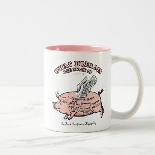 FLYING PIG CUTS-WAS-TRÄUME WERDEN AUS ZWEIFARBIGE TASSE