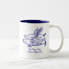 Flying Pig Cuts Zweifarbige Tasse