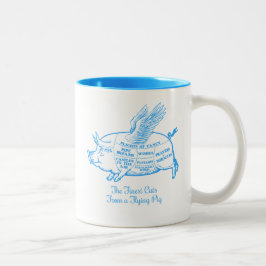 Flying Pig Cuts Zweifarbige Tasse