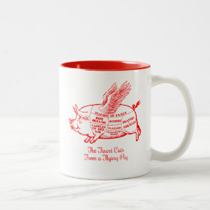 Flying Pig Cuts Zweifarbige Tasse