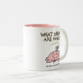 Flying Pig Diagramm - Woraus bestehen Träume? Zweifarbige Tasse (VorderseiteRechts)