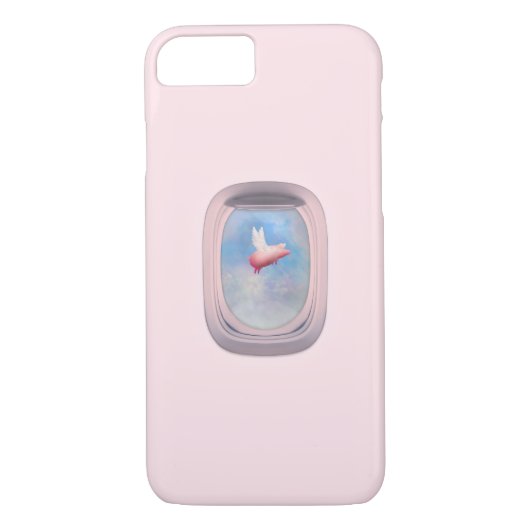 Flying Pig durch Flugzeugfenster Case-Mate iPhone Hülle (Rückseite)