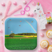 Flying Pig Farm Paper Plate Pappteller (Party)