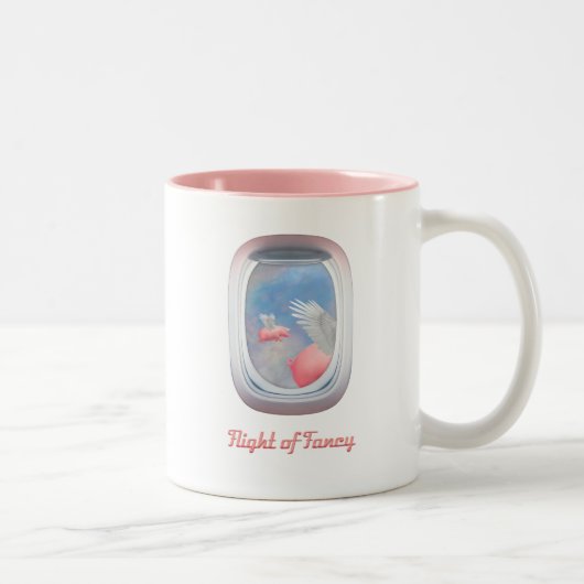 Flying Pig Flight Zweifarbige Tasse (Rechts)