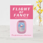 Flying Pig - Flug mit Extravaganter Grußkarte Karte (Gelbe Blume)