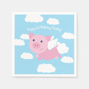 Flying Pig Geburtstagsparty Kinder Serviette