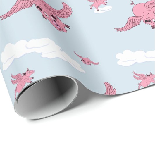 Flying Pig Geschenkpapier (Rolleneckpunkt)