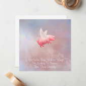 Flying Pig Grow Your Wings Card Mitteilungskarte (Vorderseite/Rückseite Beispiel)
