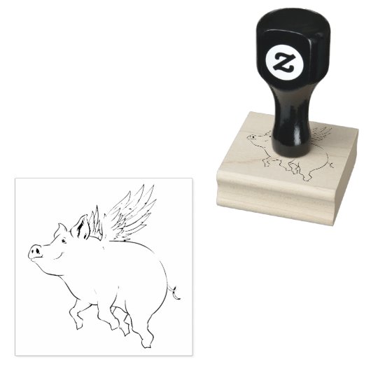 Flying Pig Gummistempel (Stempel)