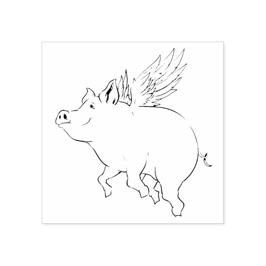 Flying Pig Gummistempel (Prägung)