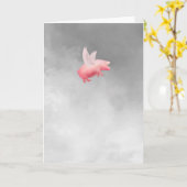 Flying Pig Karte (Gelbe Blume)
