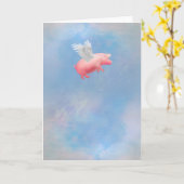 Flying Pig Karte (Gelbe Blume)