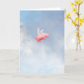 Flying Pig Karte (Gelbe Blume)