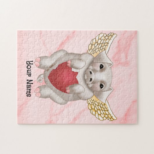 Flying Pig Liebe Custom Jigsaw Puzzle (Horizontal)