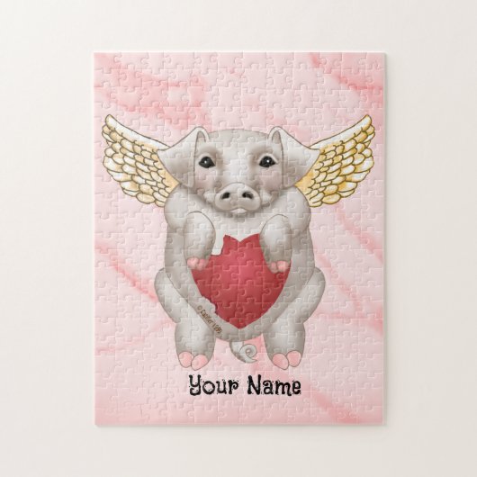 Flying Pig Liebe Custom Jigsaw Puzzle (Vertikal)