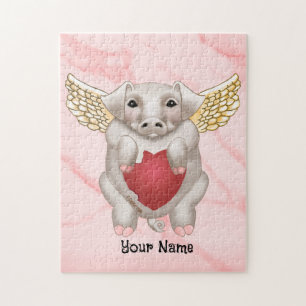 Flying Pig Liebe Jigsaw Puzzle