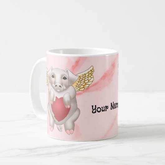 Flying Pig-Liebe-Tasse Kaffeetasse (Vorderseite Links)