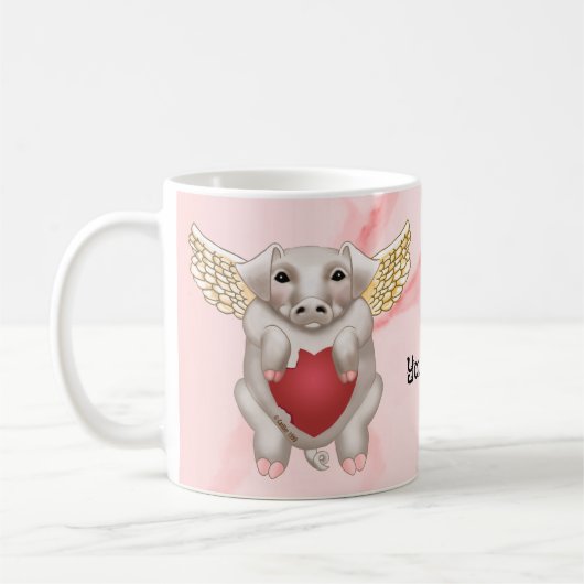 Flying Pig-Liebe-Tasse Kaffeetasse (Links)
