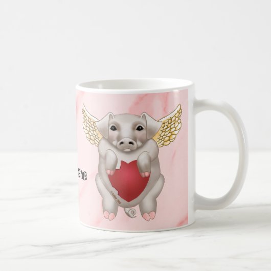 Flying Pig-Liebe-Tasse Kaffeetasse (Rechts)