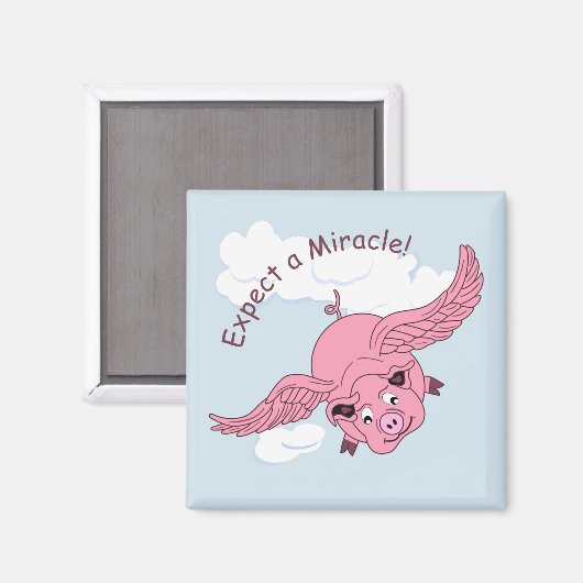 Flying Pig Magnet (Vorderseite/Rückseite)