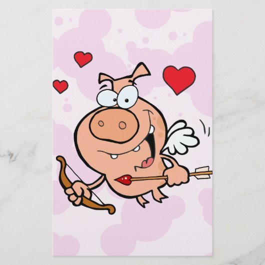 Flying Pig mit Bow und Pfeil Briefpapier (Vorderseite)