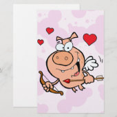 Flying Pig mit Bow und Pfeil Briefpapier (Vorne/Hinten)