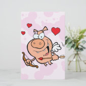 Flying Pig mit Bow und Pfeil Briefpapier (Stehend Vorderseite)