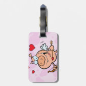 Flying Pig mit Bow und Pfeil Gepäckanhänger (Rückseite vertikal)