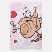 Flying Pig mit Bow und Pfeil Geschirrtuch (Vertikal)