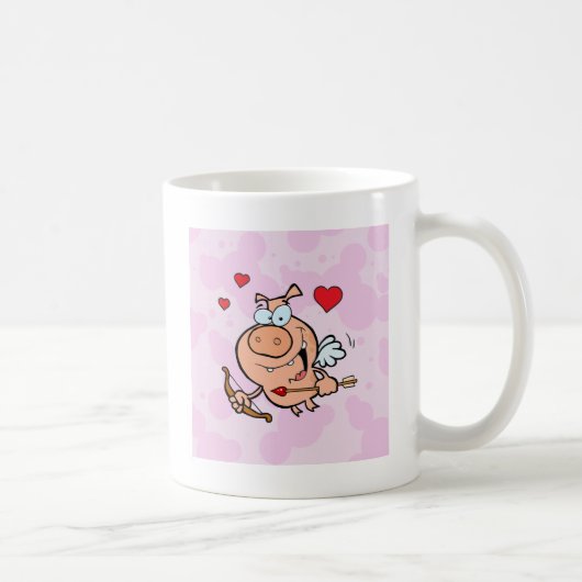 Flying Pig mit Bow und Pfeil Kaffeetasse (Rechts)